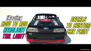 iRacing HOW TO ADD HEADLIGHT and TAIL LIGHT DECALS TO CUSTOM PAINT GIMP STUDIO DaVEED [upl. by Farrington]