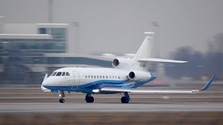 Dassault Falcon 900LX Airfix Aviation OOGPE departure at Munich Airport [upl. by Chance]