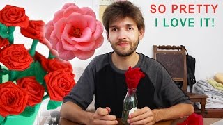 Wunderschöne Krepprosen selbst gemacht  Das pinteressiert mich nicht  Rosen aus Krepppapier [upl. by Zandra239]