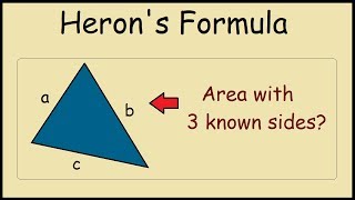 Herons Formula Area of a triangle with 3 known sides [upl. by Lear]