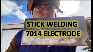 How to stick weld 7014 electrode horizontal  stick welding for beginners [upl. by Nevai]