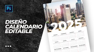 Plantilla Calendario 2025 descargable  Photoshop Tutorial  Wall Calendar [upl. by Trebloc]