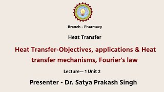 Pharmaceutical engineering Heat Transfer – Objectives applications amp Heat transfer mechanisms AKTU [upl. by Afrikah]