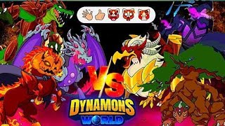 dynamons world 3 vs 3 fire dark grass dynamons battle in dynamons world dynamonworld video viral [upl. by Korey]