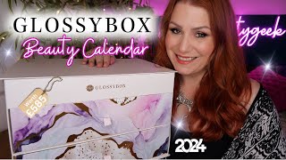 GLOSSYBOX 2024 BEAUTY ADVENT CALENDAR FULL UNBOXING  With £10 Off Code [upl. by Birch144]