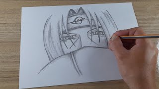 COMO DESENHAR O ITACHI UCHIHA  AKATSUKI [upl. by Gean]