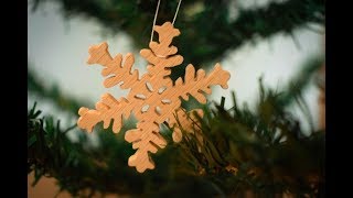 Making Wooden Snowflake  Scroll Saw Project  Wooden Ornament [upl. by Lacombe971]