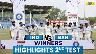 India Vs Bangladesh Highlights 2nd Test IND Beat BAN by 7 Wickets Wins Series By 20 Cricket News [upl. by Loveridge623]