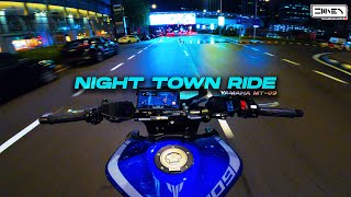 NIGHT TOWN RIDE ✌  Pure Sound  YAMAHA MT09 4K [upl. by Eri803]