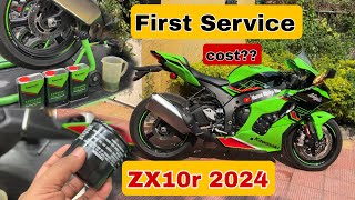 kawasaki ZX10r 2024 First service   cost [upl. by Ahsaetal]