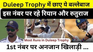 Duleep trophy में चला Ruturaj Gaikwad Riyan Parag का बल्ला लेकिन नंबर 01 बना एक अनजान खिलाड़ी [upl. by Ilohcin]