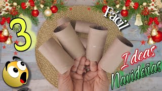 💥3 Preciosas Ideas NAVIDEÑAS🎄con Simples ROLLOS DE PAPEL HIGIÉNICO 🧻Más bello y Fácil Imposible 😱 [upl. by Anattar]