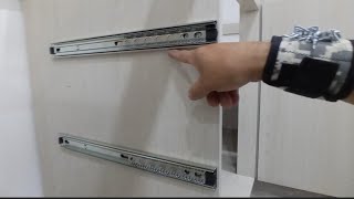 instalación de rieles  medidas y cajones sin tiraderas 1 parte  3 cajones [upl. by Zela]