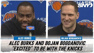 Alec Burks and Bojan Bogdanovic on trade to Knicks Super excited were ready to play  SNY [upl. by Dutch]