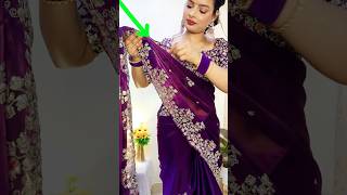 Pallu Pin Tips 💜 beautynstyle saree sareedraping [upl. by Colvin]