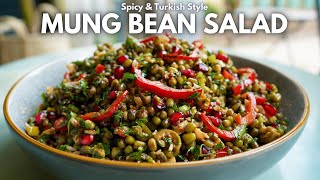 Savory High Protein Turkish Mung Bean Salad Mas Piyazi [upl. by Oralia]