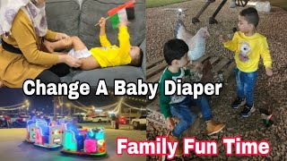 How To Change A Baby Diaper  Kids Fun Times 😊  Diaper Boy Video Shahzainshayanfun [upl. by Ettezzus]