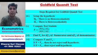 Goldfeld Quandt Test  Heteroscedasticity  Applied Econometrics  Best Online Econometrics Classes [upl. by Seavir502]