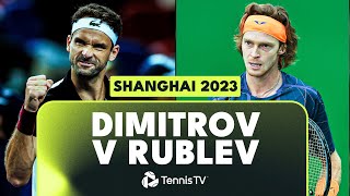 Grigor Dimitrov vs Andrey Rublev DRAMATIC Match Highlights  Shanghai 2023 SemiFinal [upl. by Karolina]