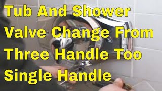 Tub And Shower Valve Change From Three Handle Too Single Handle part 9 [upl. by English]