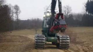 Driving behind a Harvester on a Forestry Road [upl. by Hansel]