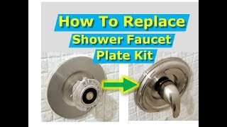 DIY How to Replace Shower Faucet Trim Plate and Handle Moen [upl. by Yaner261]