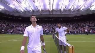 Djokovic hits one of the great returns of all time  Wimbledon 2014 [upl. by Ggerg60]