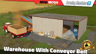 FS22  Warehouse With Conveyor Belt  Farming Simulator 22 New Mods Review 2K60 [upl. by Atinrahc564]