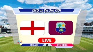 🔴Eng vs Wi Live  3rd ODI  England vs West Indies Live Cricket Match Today engvswi [upl. by Seessel]