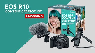 Kit EOS R10 Content Creator  com Lente RFS 1845mm  Microfone  Tripé [upl. by Enomal842]