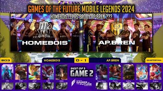 HARD GAME PASUKAN MALAYSIA🔥 HOMEBOIS VS AP BREN GAME 2 PLAYOFFS GAMES OF THE FUTURE MOBILE LEGENDS [upl. by Haidabo459]