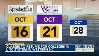 Classes to resume for colleges in UNC System in western NC [upl. by Retse]