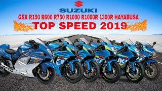 Suzuki GSX R150 R600 R750 R1000 R1000R 1300R Hayabusa Top Speed [upl. by Nevaj135]