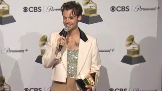 GRAMMYs Harry Styles Full Backstage Interview [upl. by Cinnamon469]