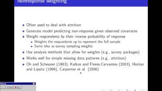 Recent Advances in missing Data Methods Imputation and Weighting  Elizabeth Stuart [upl. by Robi]