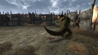 Legate Lanius vs Giant Green Geckos  Fallout New Vegas NPC Battles [upl. by Marka]