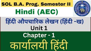 DU SOL Semester 2 हिंदी औपचारिक लेखन AEC Chapter 1 important question answer [upl. by Rafter920]