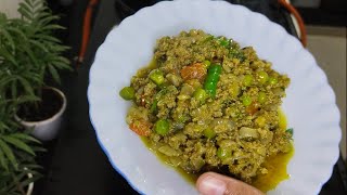 mutton keema recipe  spicy keema masala  dhaba style mutton keema  green keema recipe [upl. by Latnahc735]