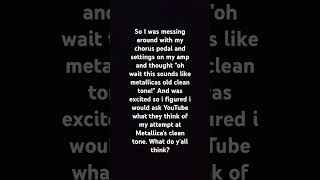 Metallica Clean Tone Attempt Songs used One and Fade To Black Copyright is not intended [upl. by Zales]