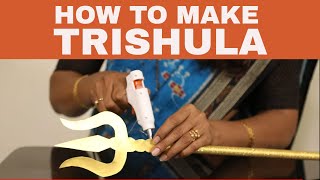 how to make trishula with paper  Trident  त्रिशूल  Lord Shiva  Goddess Durga [upl. by Valsimot205]