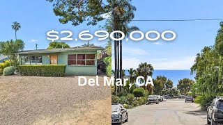 269M Fixer Upper Opportunity With an ADU in Del Mar  Home for Sale  San Diego California [upl. by Eiramlatsyrc]