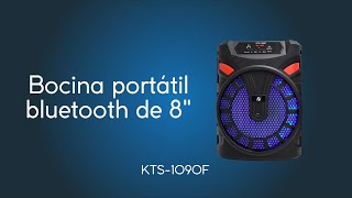 Bocina portátil bluetooth de 8 pulgadas con agarre y luz LED KTS1090F [upl. by Rooke]