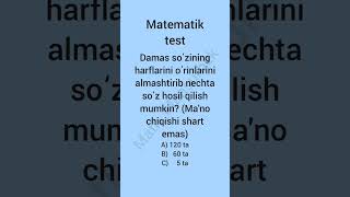 Matematik test  Siz buni topa olasizmi [upl. by Anek176]