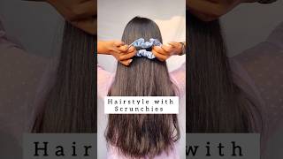 try this open hairstyle with scrunchieshairstyle hair hairtutorial hacks scrunchies shorts [upl. by Maxine449]