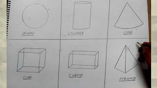 How to draw simple and easy 3D SHAPES  Step by step drawing of shapes  SHAPES [upl. by Edholm]