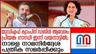 പ്രിയങ്ക ഗാന്ധി ഇന്ന് വയനാട്ടിൽ എത്തും നാളെ നാമനിർദ്ദേശ പത്രിക സമർപ്പിക്കും  wayanad byelection [upl. by Aiblis]