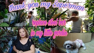 Pinalitan ni Superman  my hubby  ng bakal ang patungan ng mga halaman Lovable Mae Vlog [upl. by Jaan]