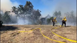 LIVE Winds fuel Calistoga vegetation fire  KTVU [upl. by Hakilam725]