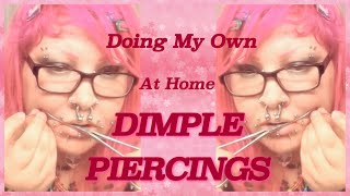 Doing My Own DIMPLE CHEEK PIERCINGS [upl. by Eiderf]