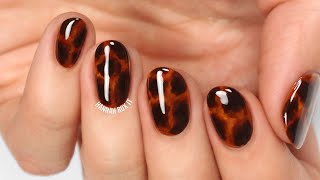 Tortoise Shell Nail Art without gel [upl. by Ailekahs465]